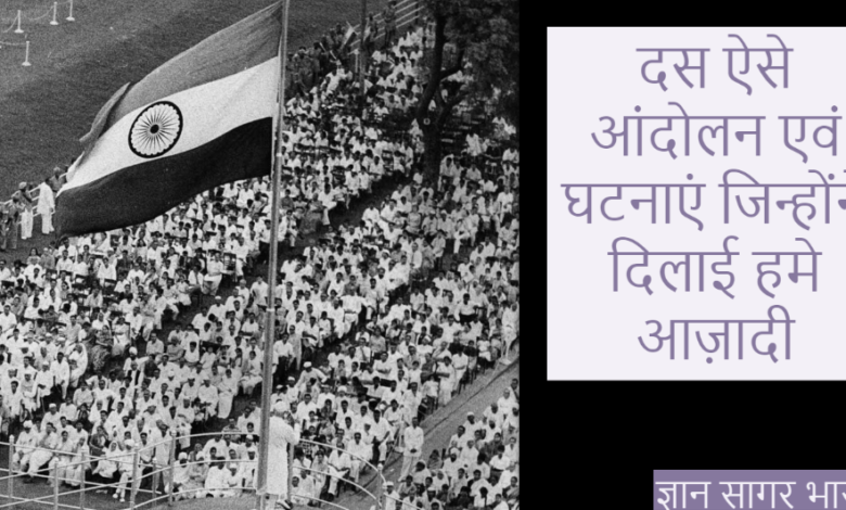 events that led to Indian Independence in hindi